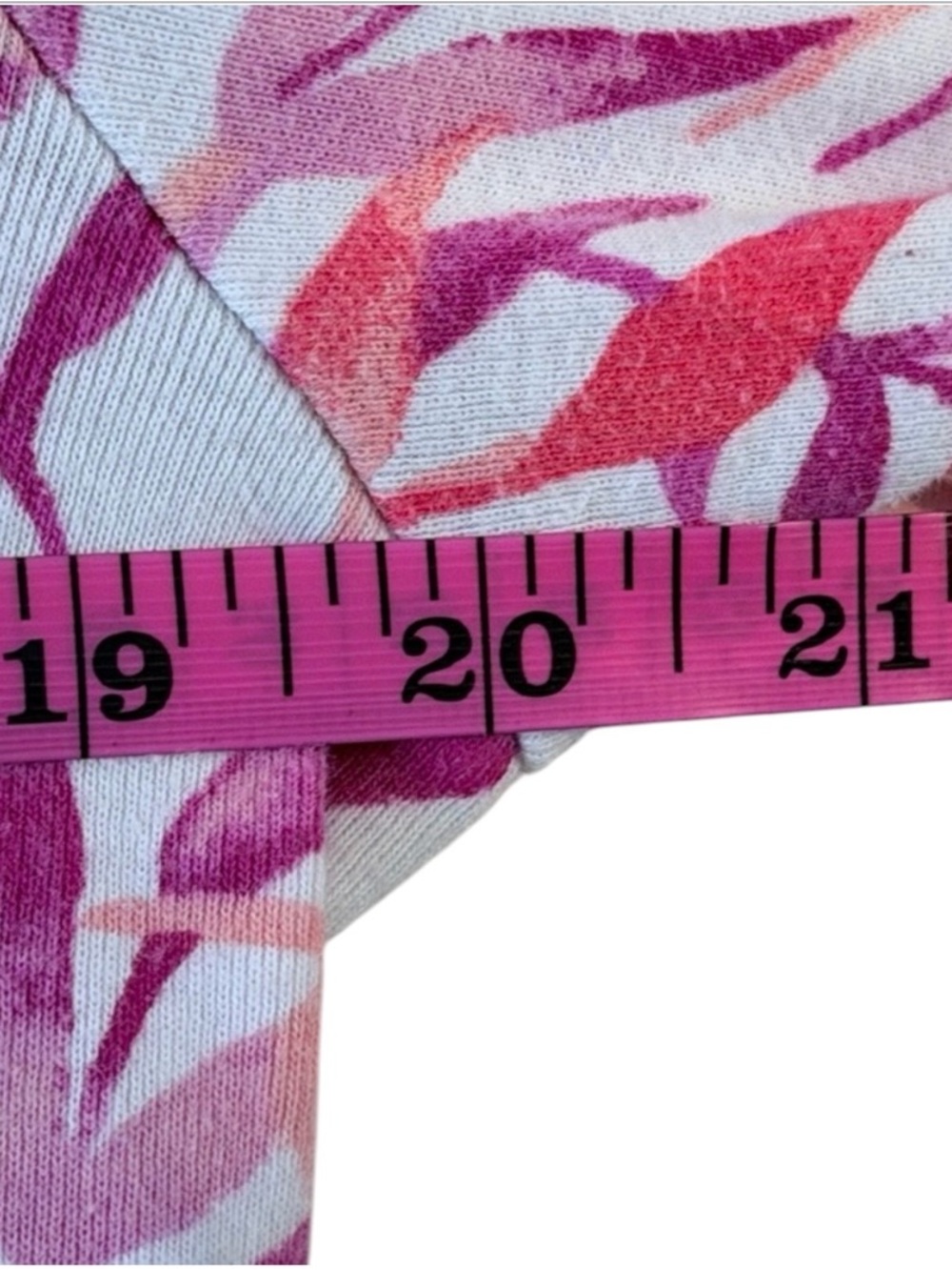 Croft & Barrow Pink and Orange Leaf Print Short Sleeve Top - Picture 5 of 8